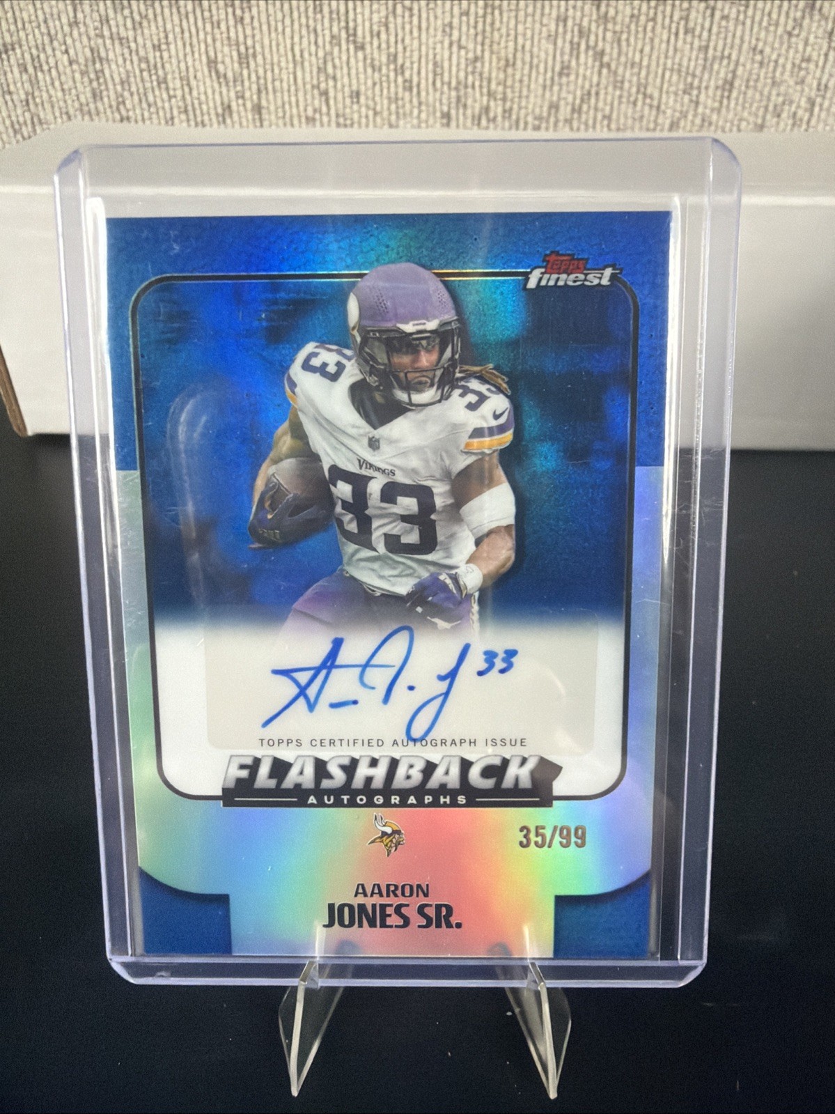 2025 Topps Finest Aaron Jones Sr. Flashback Auto Blue Refractor #/99 Vikings