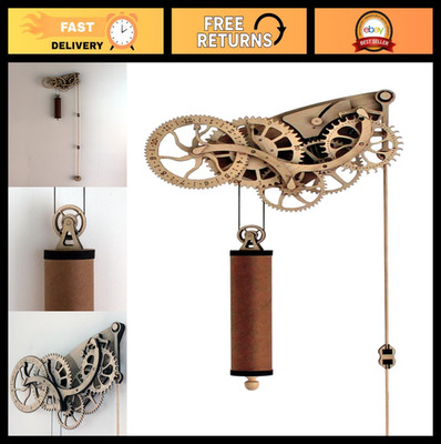 3D Laser-Cut Wooden Pendulum Clock Puzzle Model Kit - DIY Craft Clock Assembly