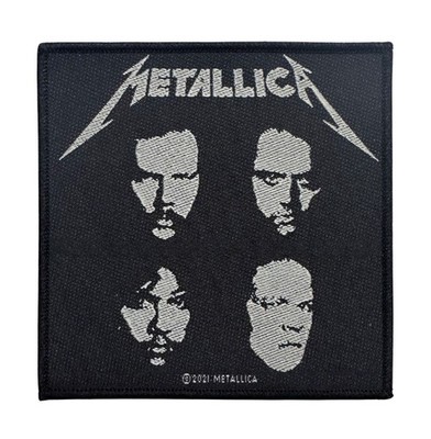Metallica Faces Black Album Battle Jacket Sew On Woven Patch - OFFICIAL 21-24