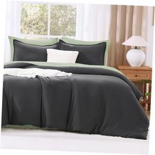 Dark Grey Comforter Set California California King 104"x96" 05 - Dark Grey