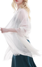 Scarf for Women Lightweight Solid Color Long Fashion Gauze Scarves White Shaw...