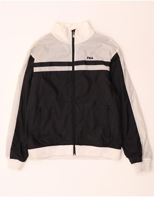 Fila Herren Bomberjacke UK 40 Large Schwarz Colourblock Polyamid DY08