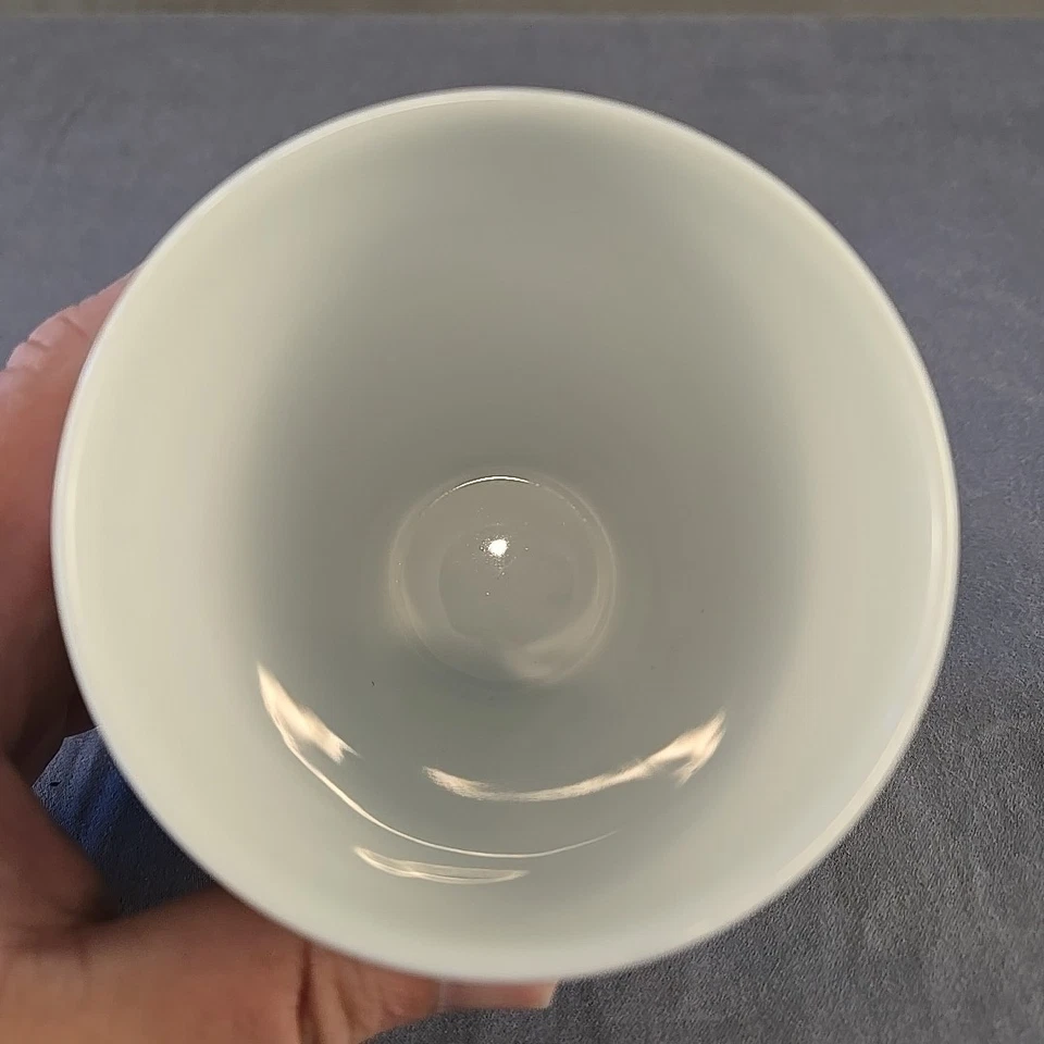 1 taza de porcelana blanca BODUM Pavina 12 oz agarre de silicona punteado verde 4,5" de alto usada en excelente estado Foto 2 de 4