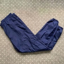 Vintage Nike Navy Blue Nylon Windbreaker Track Pants Grey Tag Mens Large