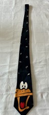 Daffy Duck Looney Tunes Mania Black Polyester Men  s Tie Vintage 1993 New