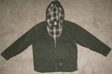 Berne Jacket Duck Canvas Insulated Hooded Flannel Lined Work Mens XL Green MINT!
