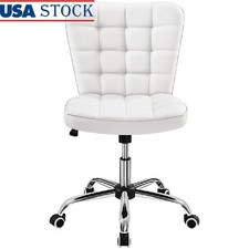 Faux Leather Armless Office Chair 360  Swivel Adjustable Height Task Chair New