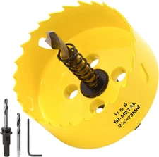 2 7/8 Inch Hole Saw with 3/8 Arbor HSS Bi-Metal Hole Saw Blade and Variable Teet