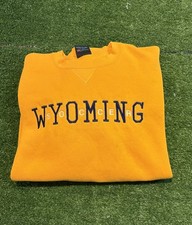 Vintage Wyoming Cowboys sweatshirt mens large yellow soccer crewneck 90s W