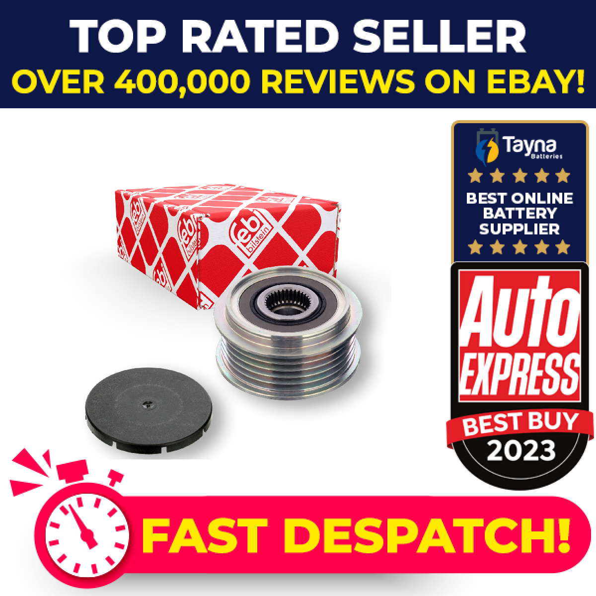 Overrunning Alternator Pulley fits TOYOTA COROLLA E11, E12 2.0D 00 to 07 1CD-FTV