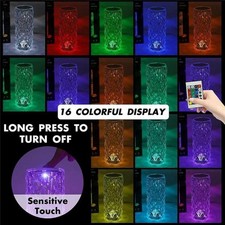 LED Crystal Table Lamp Diamond Rose Night Light Touch Atmosphere Bedside Bar