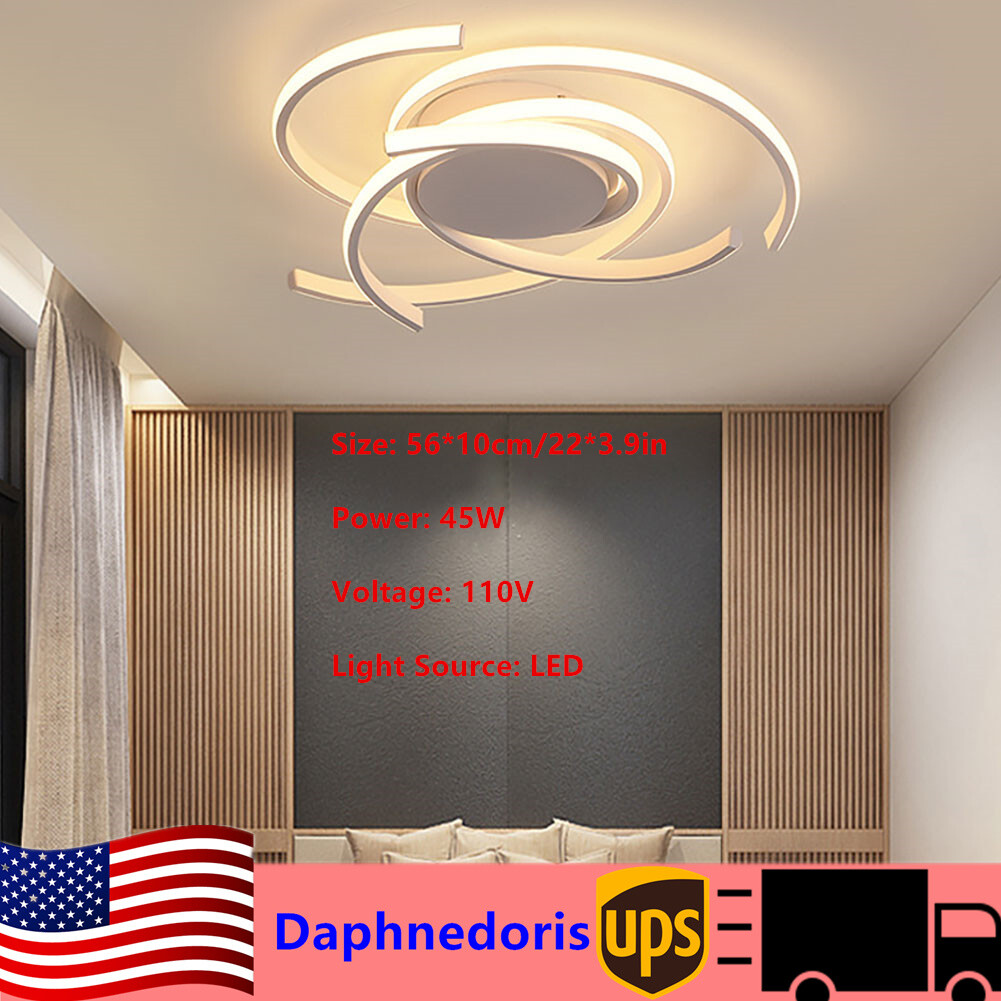 Modern LED Ceiling Light Dimmable Lamp Bedroom Office Indoor Light Fixture US