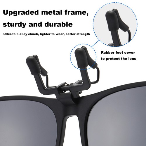 Clip On Sunglasses Over Prescription Glasses Flip-Up Sun Glasses UV Protection - Picture 10 of 14
