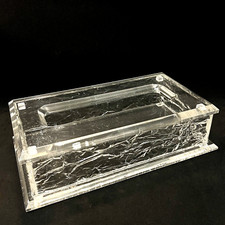 Clear  Iced Lucite Tissue Box Cover Thick Acrylic Mid Century Modern