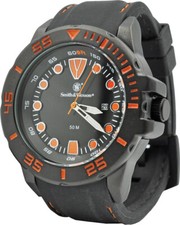 Orologio da polso Smith & Wesson Scout cinturino in gomma nero e arancione W582OR