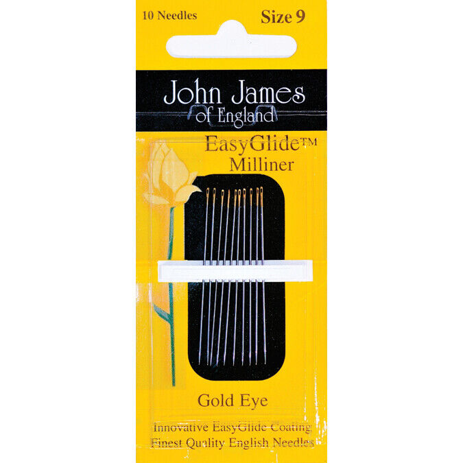 Colonial Needle John James Gold Eye Easy Glide Milliner Needles-Size 9 10/Pkg