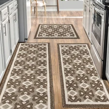 Kitchen Rugs Sets 3 PCS Non Slip Kitchen Mats for Floor,Super Absorbent Kitchen