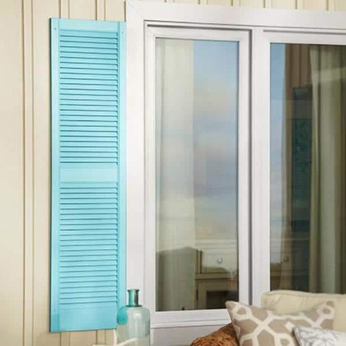 Ply Gem Louvered Shutters 15"x71" Rectangular Polypropylene Decorative Black - Picture 4 of 5