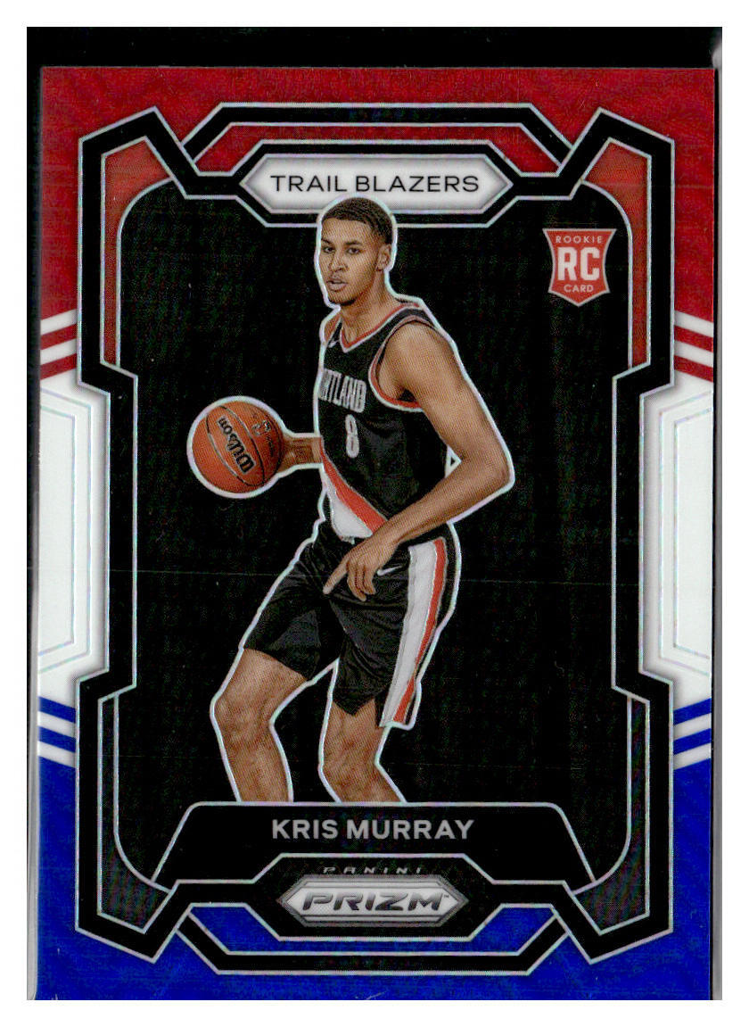 2023-24 Panini Prizm #142 Kris Murray Red White Blue Prizm Trail Blazers