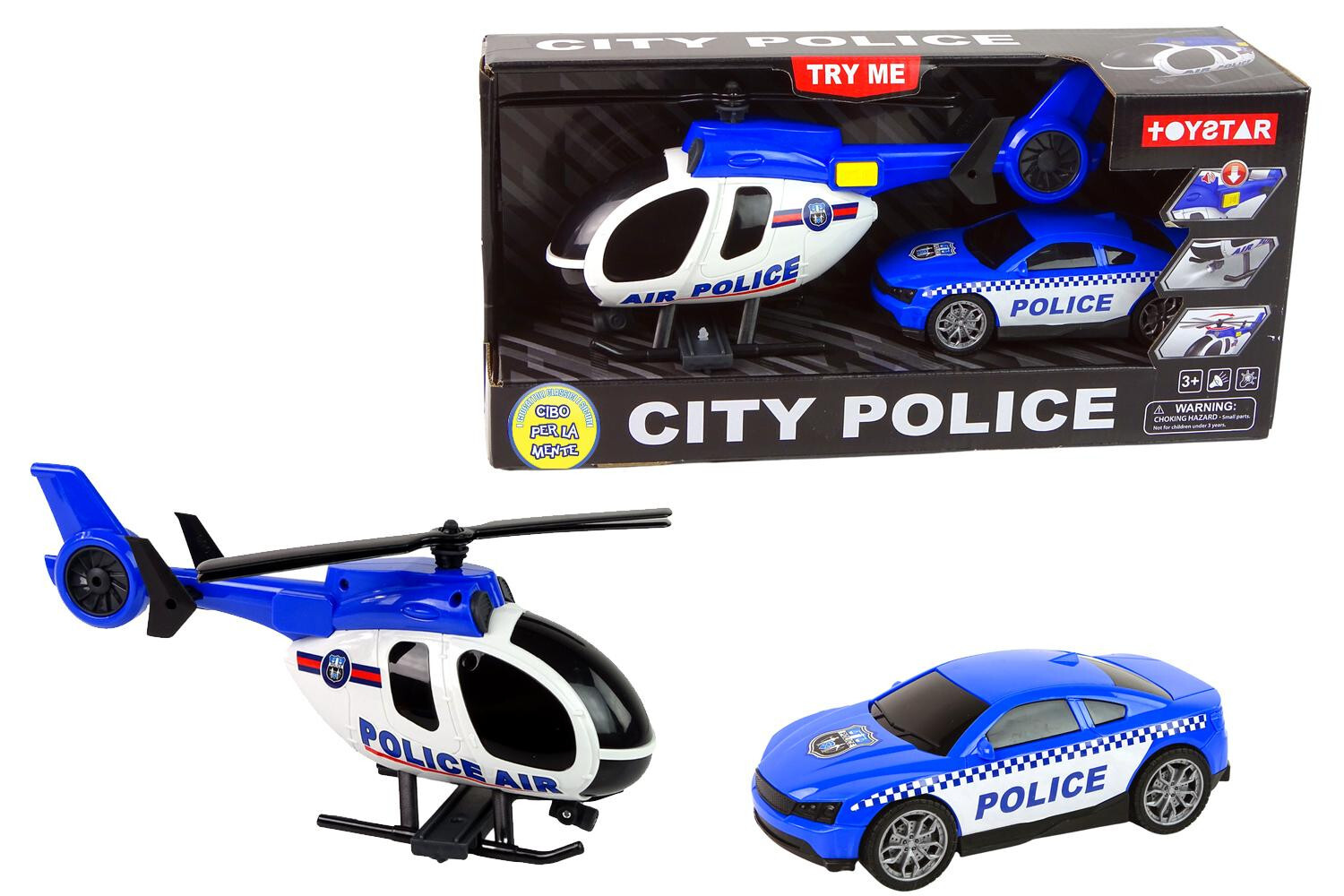 Kidz Corner Elicottero e Auto Police luci e suoni