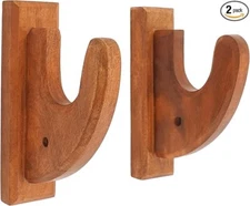 Medieval Gun Rifle Firearm Display Wall Mounts Solid Hardwood Holders Set of 2