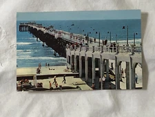 Oceanside California Pleasure Pier 1900 Feet Long Beach Scene Postcard Vintage