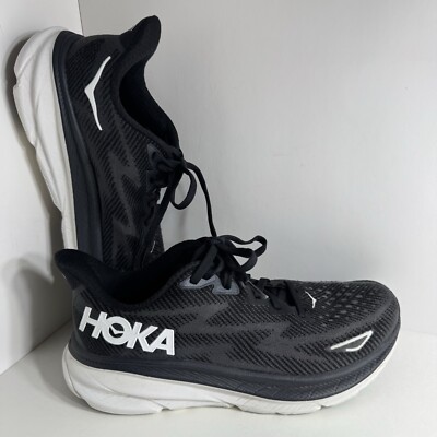 Hoka One One Women’s 7.5 B Clifton 9 1127896 BWHT Black Running Shoes Sneakers Women main image 2