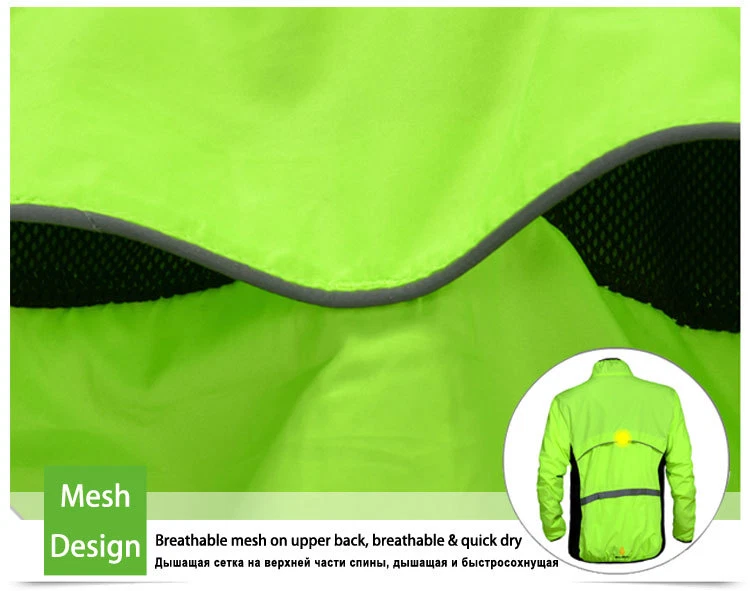 WOSAWE Cycling Windproof Waterproof Jacket Bike Racing Reflective Wind Jersey