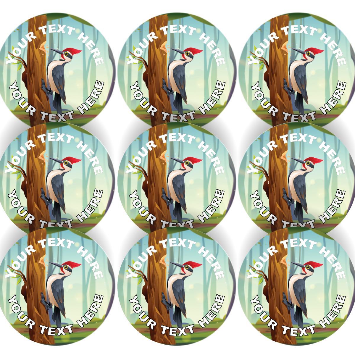 144 Personalised Woodpecker 30mm Reward Stickers for School Teachers Parents