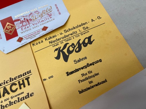 24 WEHRMACHT MARKETENDER RATION SCHOKOLADE KAFFEE JNHALT BONBONS SALZ MEHL KOSA - Picture 18 of 24