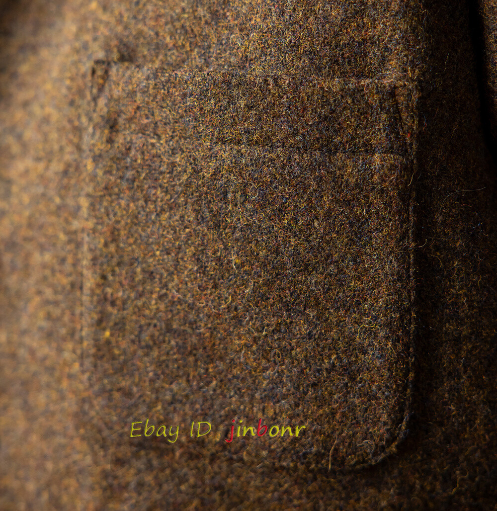 French Work Jacket Winter Warm Men's Wool Tweed Coat Vintage