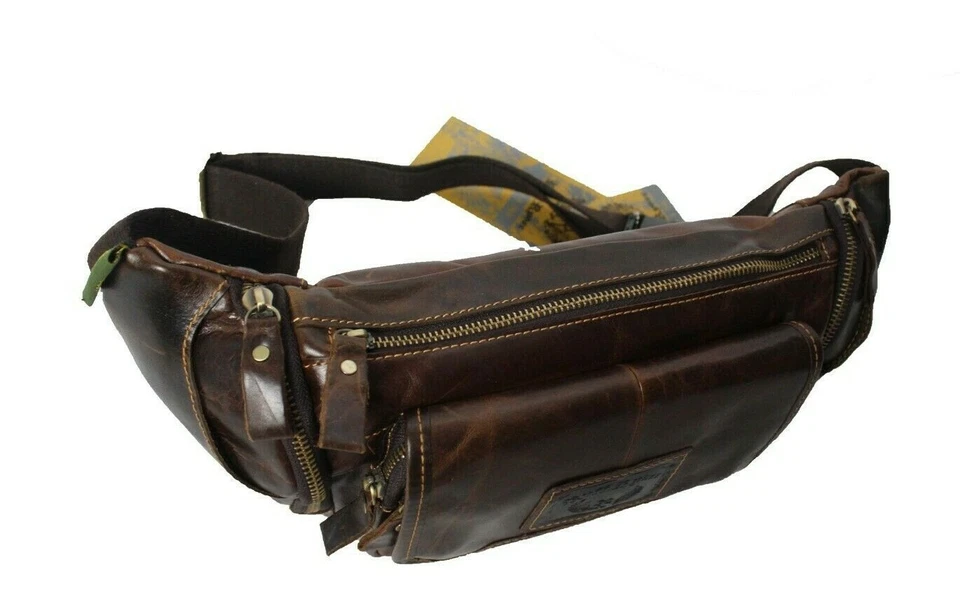Cuero Genuino Riñonera Viajes Piel Waist Cinturón Bolso #5 - Imagen 2 de 4