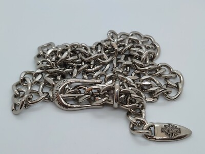 Harley Davidson Chain Belt Silver Tone Metal Shield Logo SZ Small