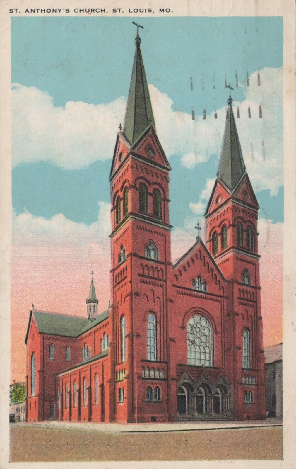 St. Anthony's Church St. Louis Missouri Posted Vintage White Border ...
