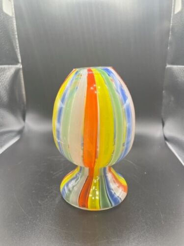 Jarrón vintage estilo bola de playa de murano color soplado a mano 5 3/4" de alto - Imagen 7 de 8