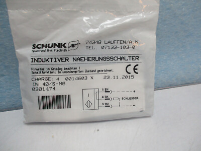 schunk Induktiver  Sensor     IN 40/S-M8 0301474