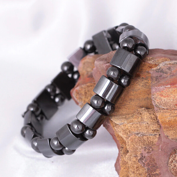 Hematite Nenhum Magnético Duplo Pulseiras Para A Mulher Natural Pedra - Foto 8