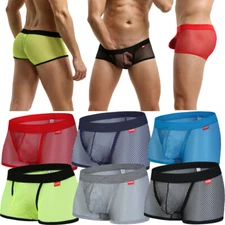Men Sexy See-through Briefs Boxer Shorts Underwear Pouch Jockstrap Underpants