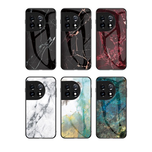 Marble Texture Glass Cover Case For OnePlus 12 11 10 9 8 7 6 5 Nord N30 CE 4 2T - Picture 2 of 38