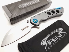 Skeletonized Blade Pocket Knife Spring Assisted Frame Lock Tip Up Carry EDC