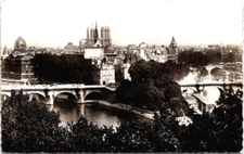 RPPC Pont Neuf and Notre Dame, Seine River, Unmailed Postcard