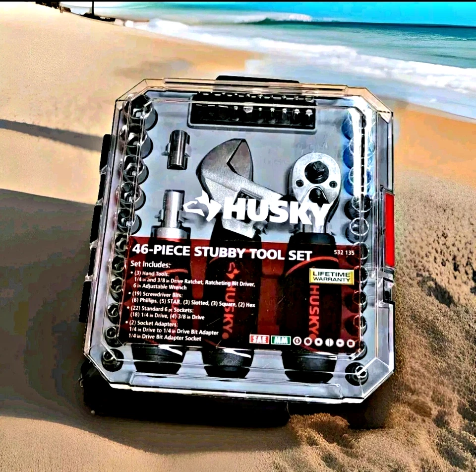 Husky 1/4 in. and 3/8 in. Stubby Ratchet and Socket Set (46-Piece). - Image 2 of 4