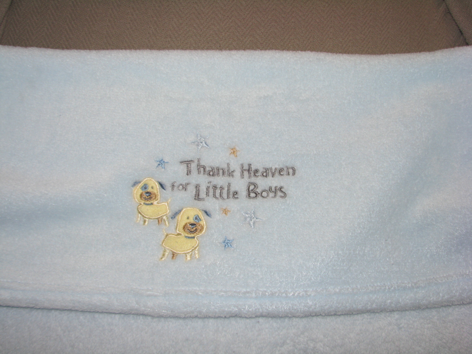 LITTLE BEGINNINGS BABY BLUE BLANKET THANK HEAVEN FOR BOYS STAR PUPPY