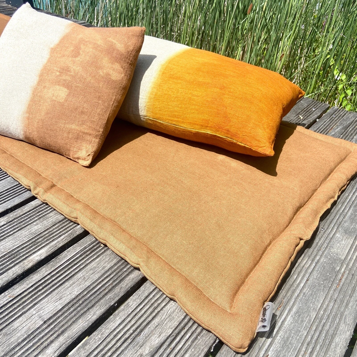 Matelas de sol coton (120 x 60 cm) Pixel Rouge - Déco textile