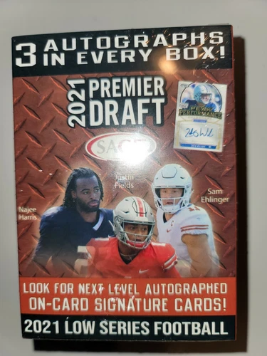 2021 🔥🏈 SAGE PREMIER DRAFT FOOTBALL  BLASTER BOX-3 Autographs -New Sealed