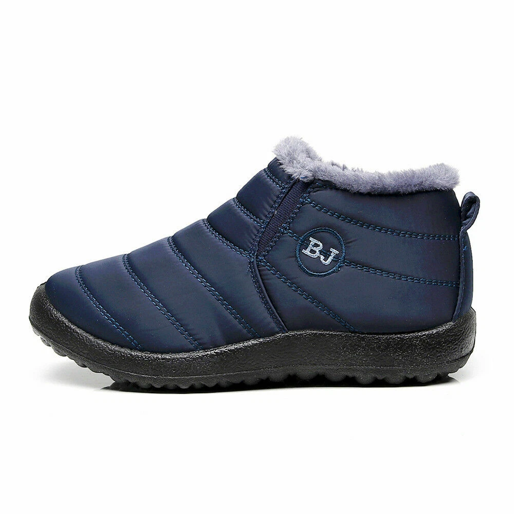 Mens Snow Boots Warm Fur Lined Ankle Waterproof Slip On Outdoor Winter Shoes Mens Snow Boots Warm Fur Lined Ankle Waterproof Slip On Outdoor Winter Shoes