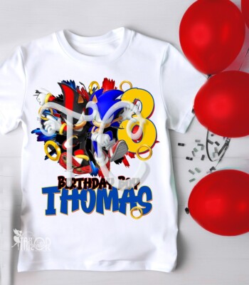 Sonic Hedgehog 3 Custom Birthday T Shirt Party Supplies Matching Family Shirt