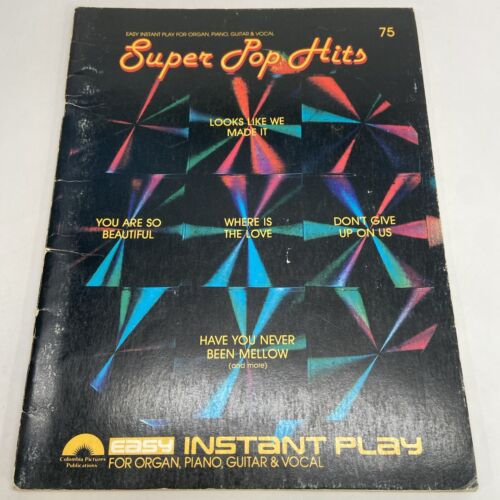 Super Pop Hits Easy Instant Play For Organ Piano Guitar Instant Play 1980 Book - Picture 1 of 3