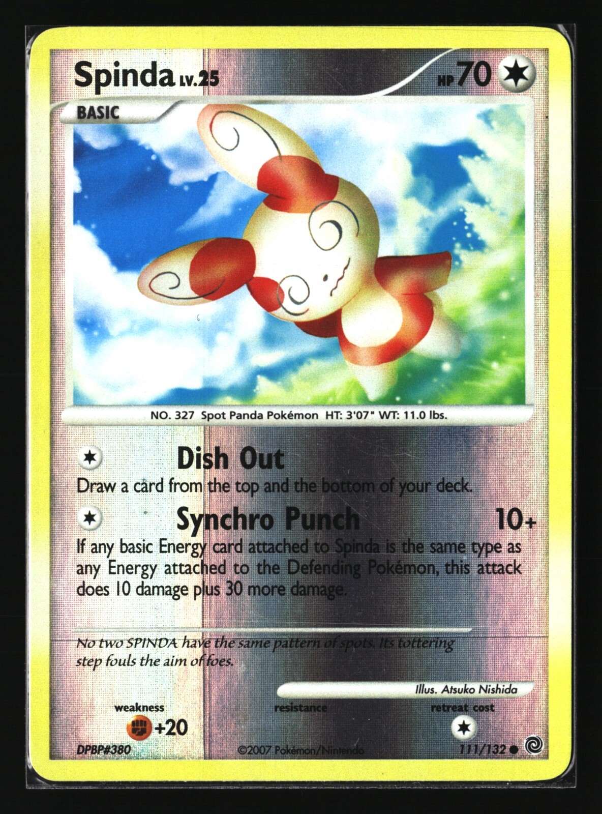 Pokemon SPINDA 111/132 Reverse Holo (2007 Secret Wonders) LP/Light Play