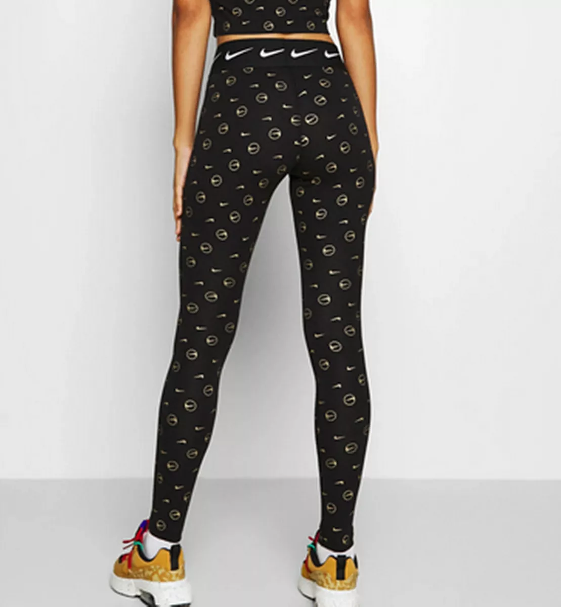 Nike leggings shop gold swoosh